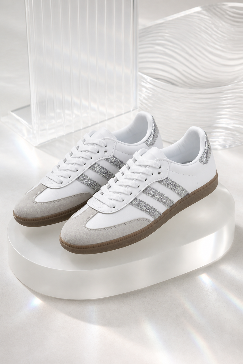 Celeste Candy Pink Crystal-Stripe Trainers