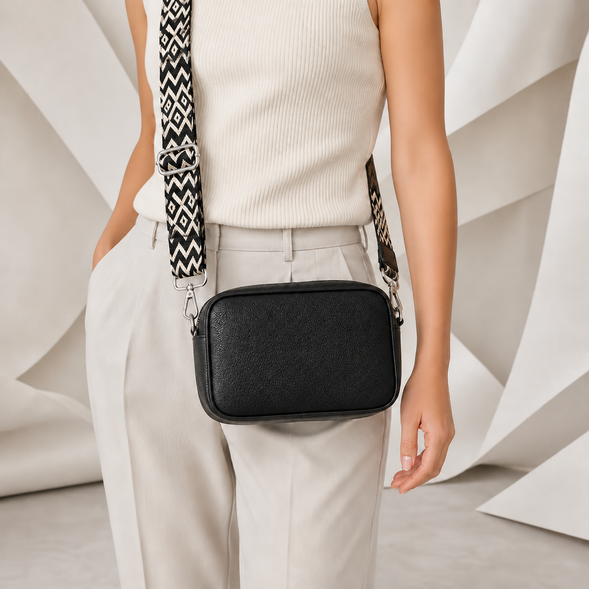 Elodie Stone Leather Crossbody Bag