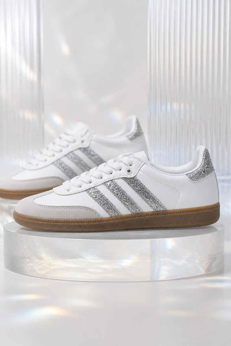 Celeste Candy Pink Crystal-Stripe Trainers