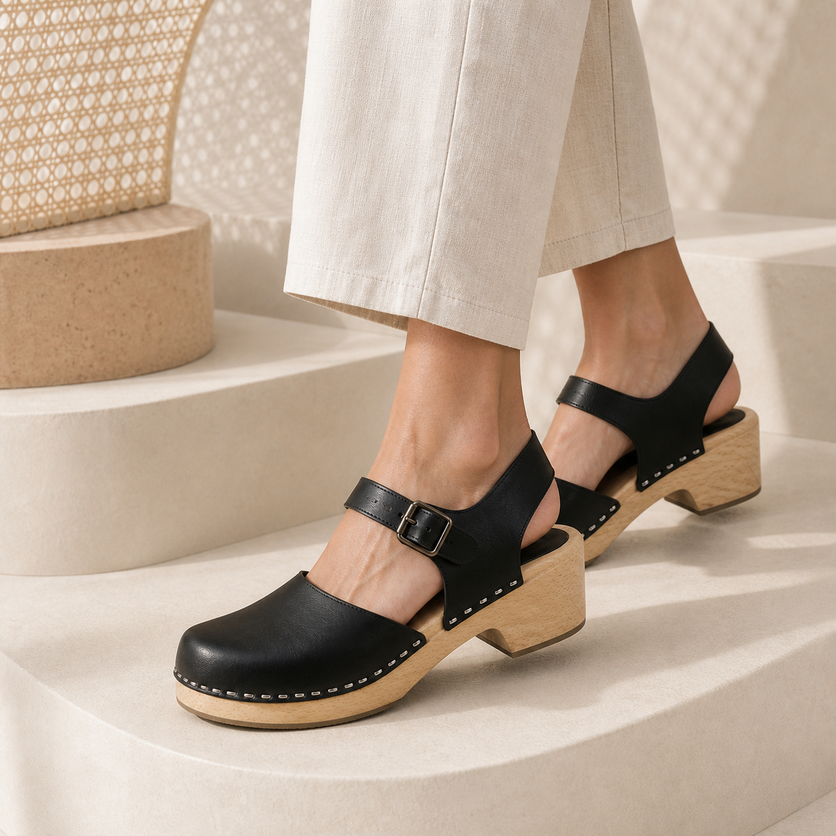 Valentina Leather Platform Sandals