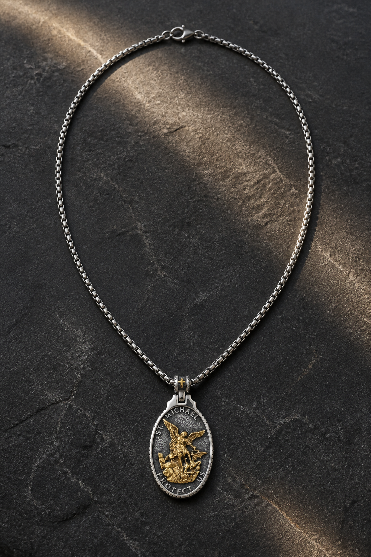St. Michael Badge Pendant Necklace