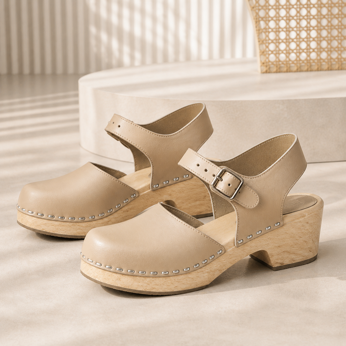 Valentina Leather Platform Sandals