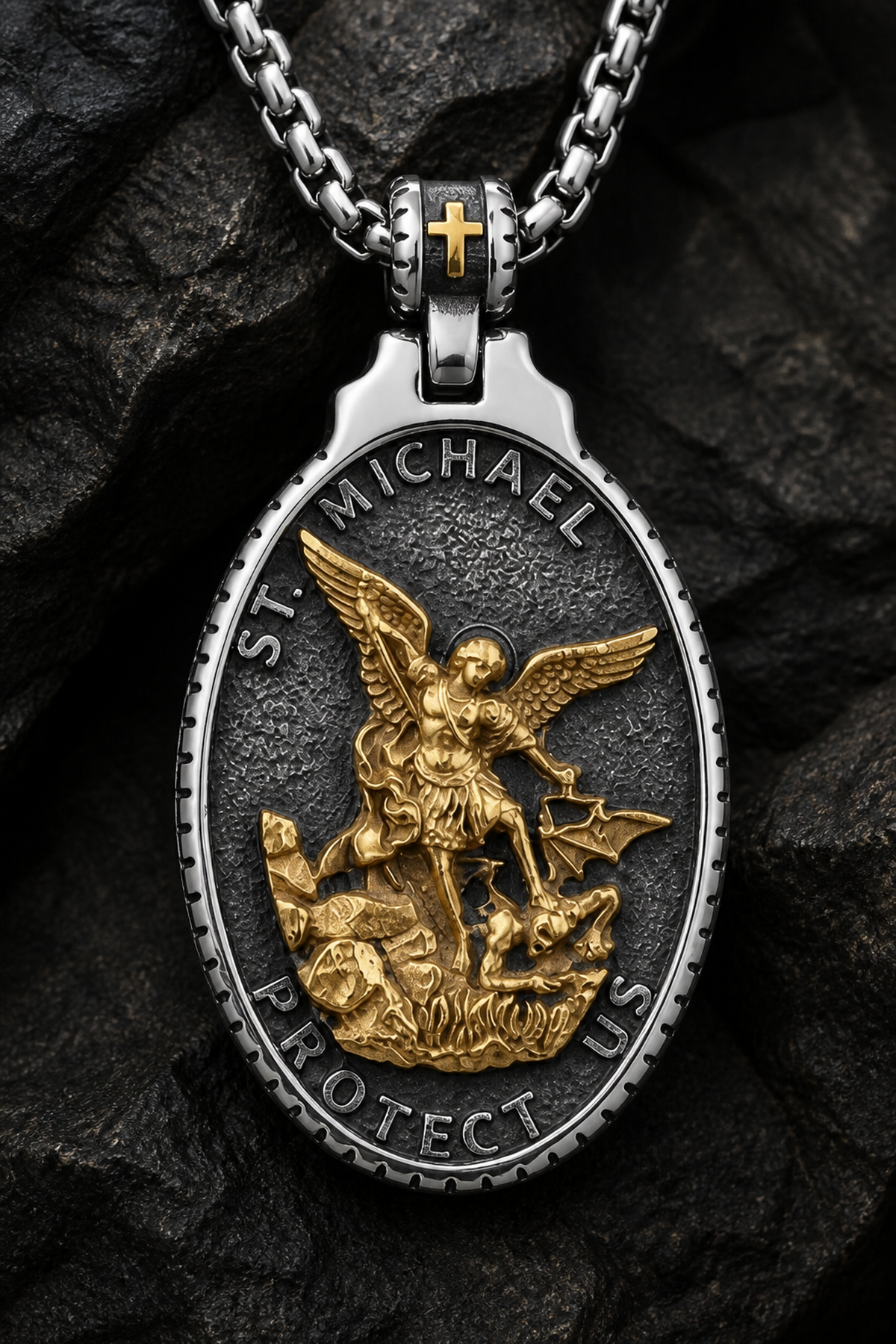 St. Michael Badge Pendant Necklace