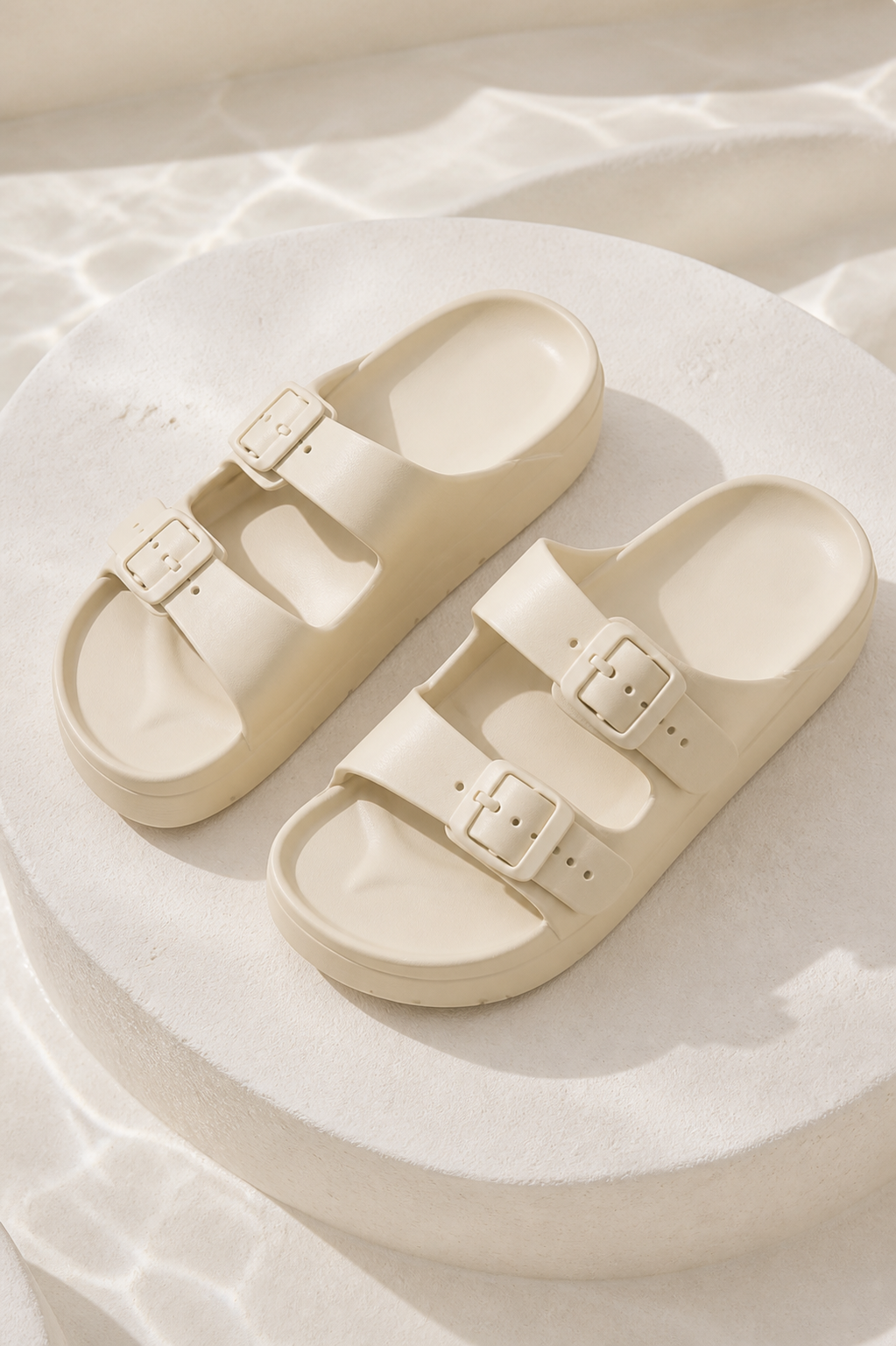 Maribel Double-Buckle Sliders