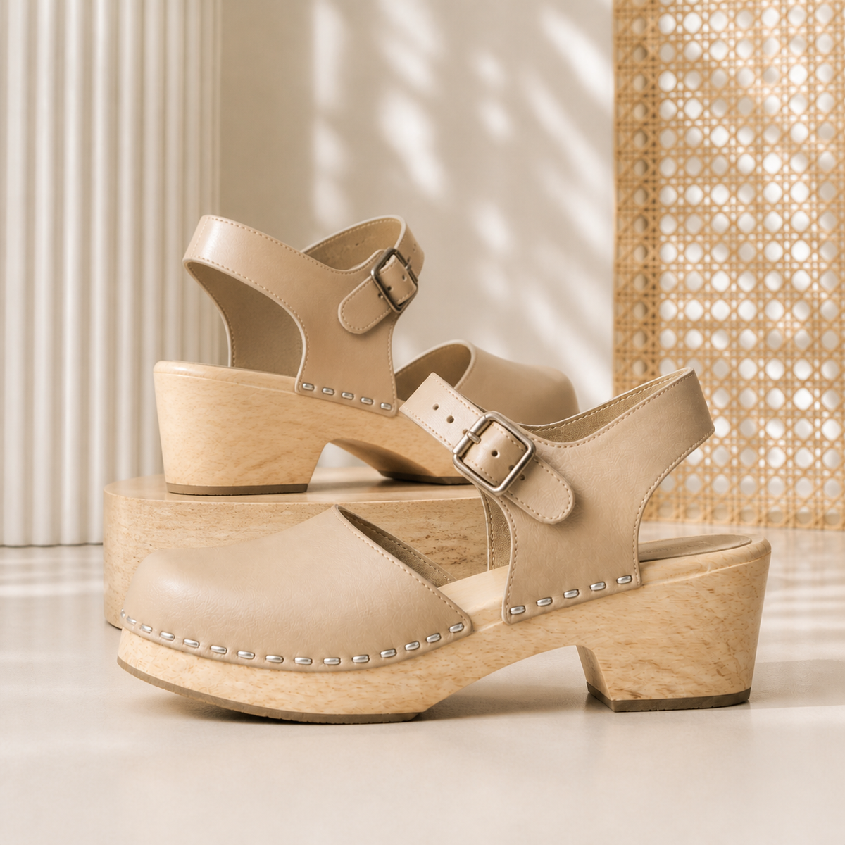 Valentina Leather Platform Sandals
