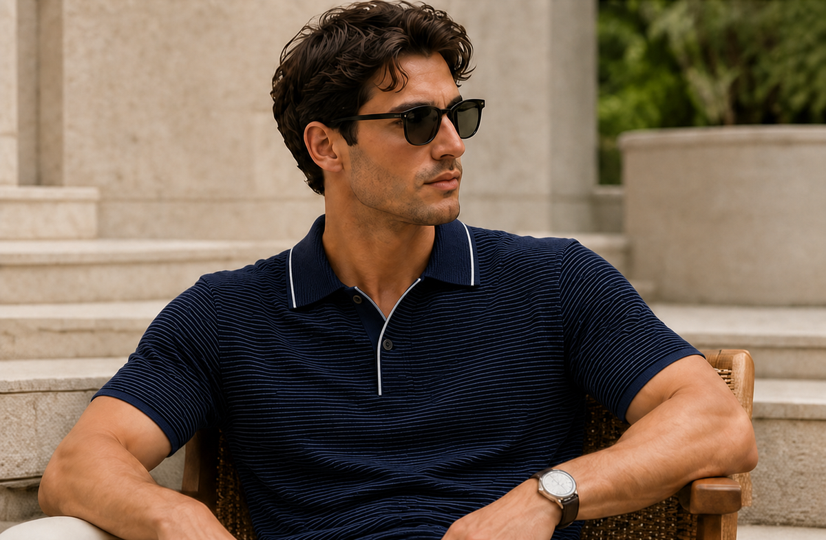 Felipe Contrast-Trim Linen Blend Polo