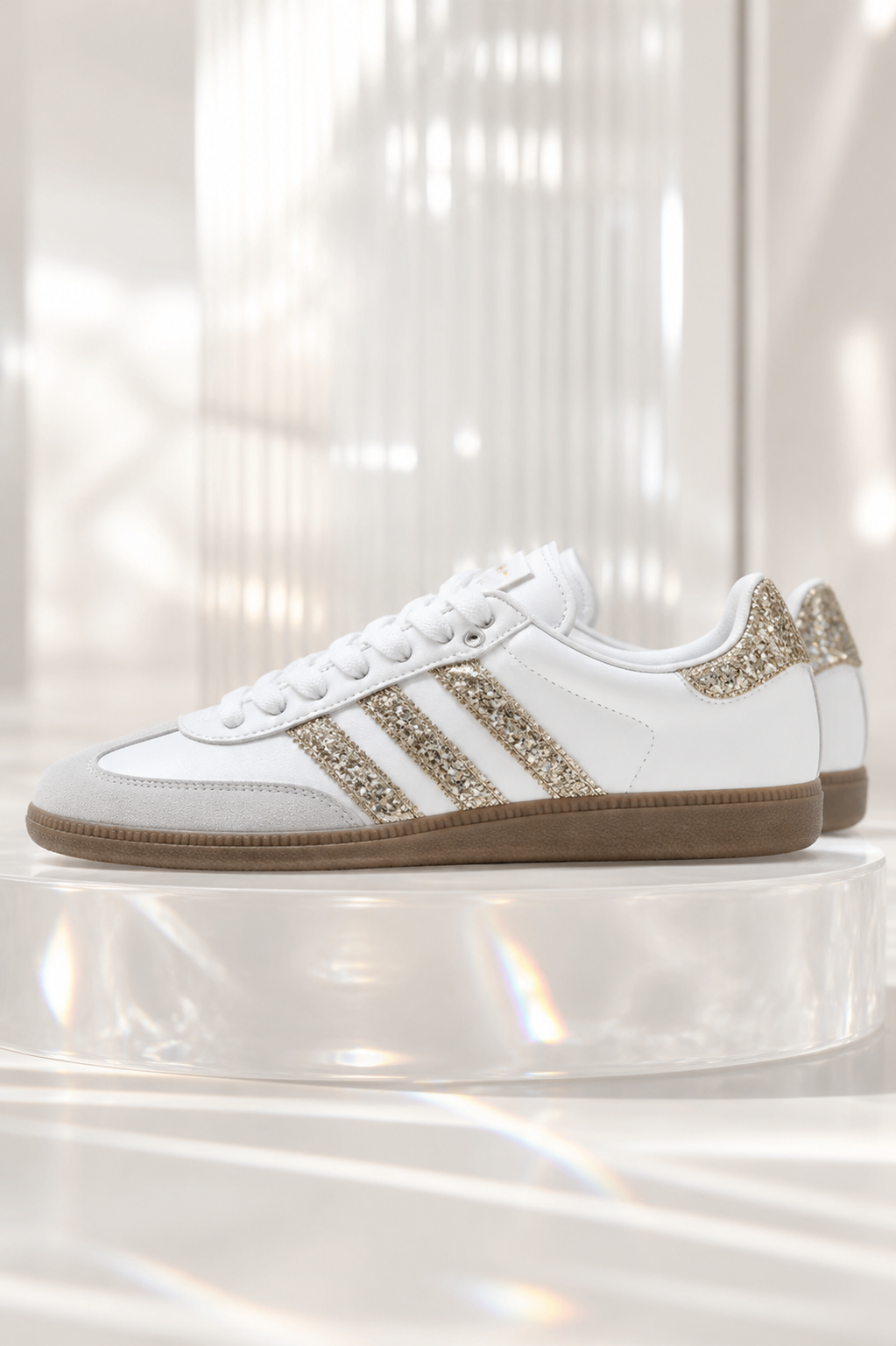 Celeste Candy Pink Crystal-Stripe Trainers