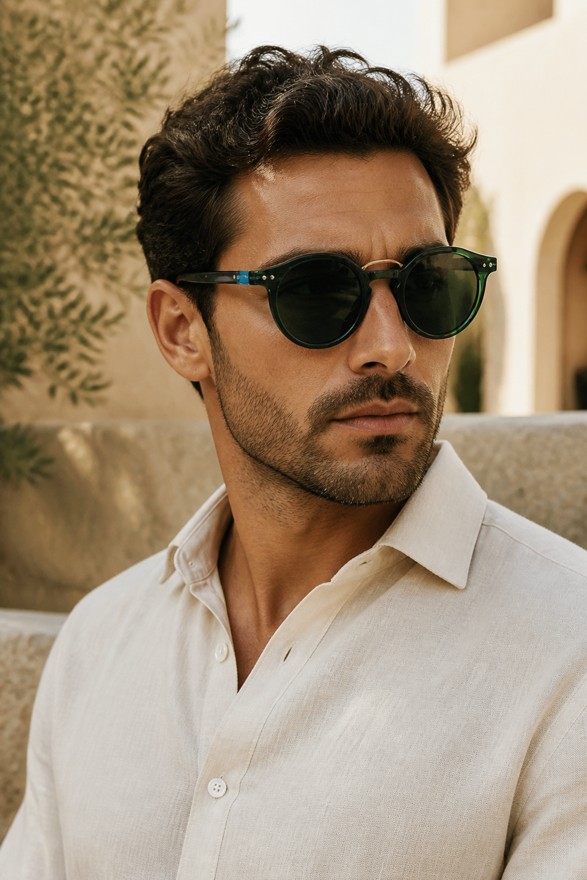 Arden Round-Frame Sunglasses