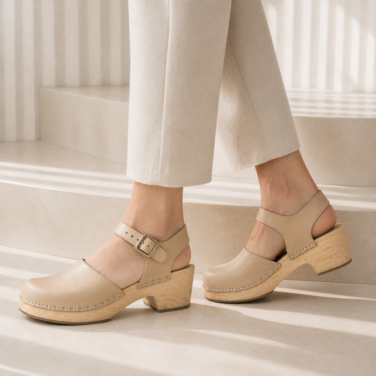 Valentina Leather Platform Sandals