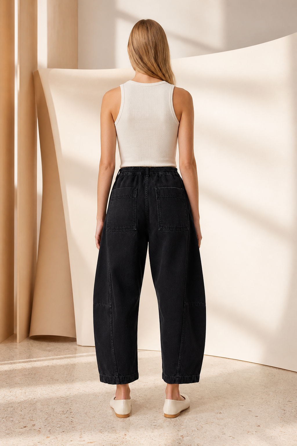Mara Washed Black Curved-Leg Jeans