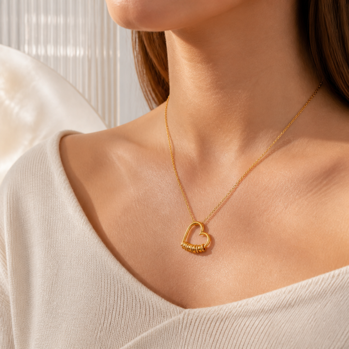 Evelina Family Heart Necklace