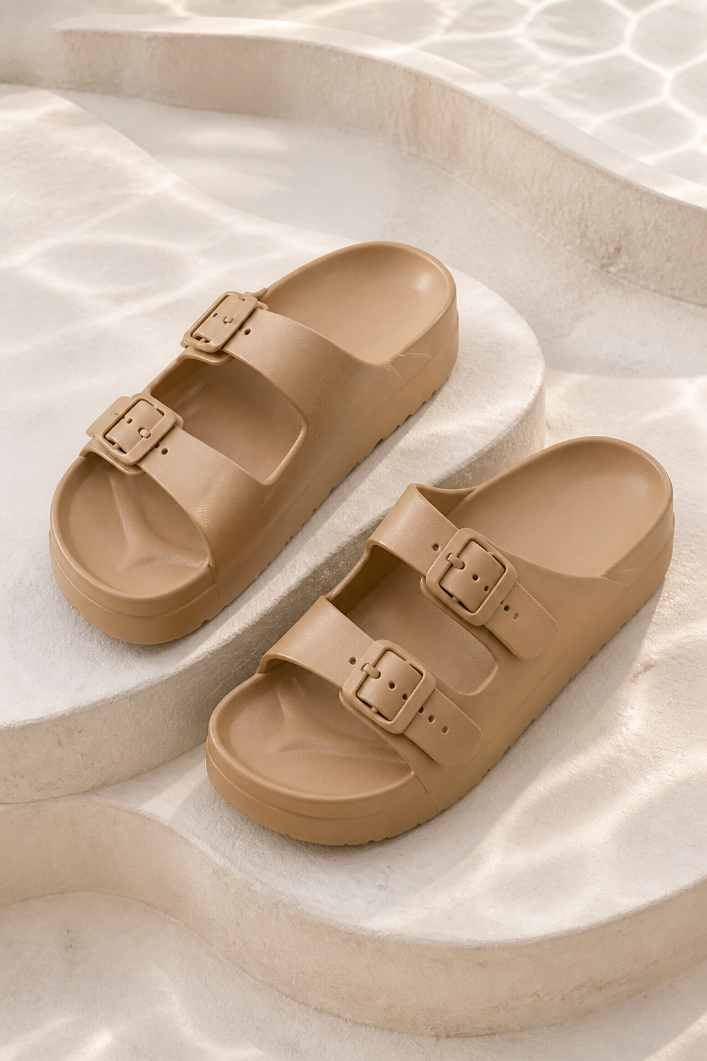 Maribel Double-Buckle Sliders