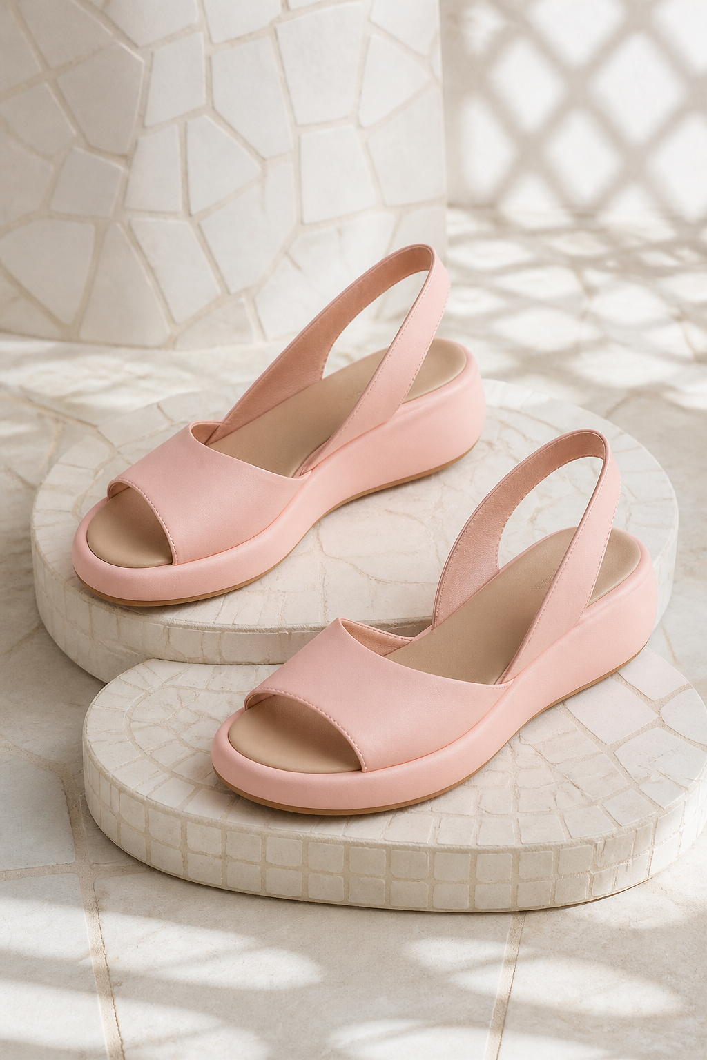 Amelie Cushioned Slingback Wedge Sandals
