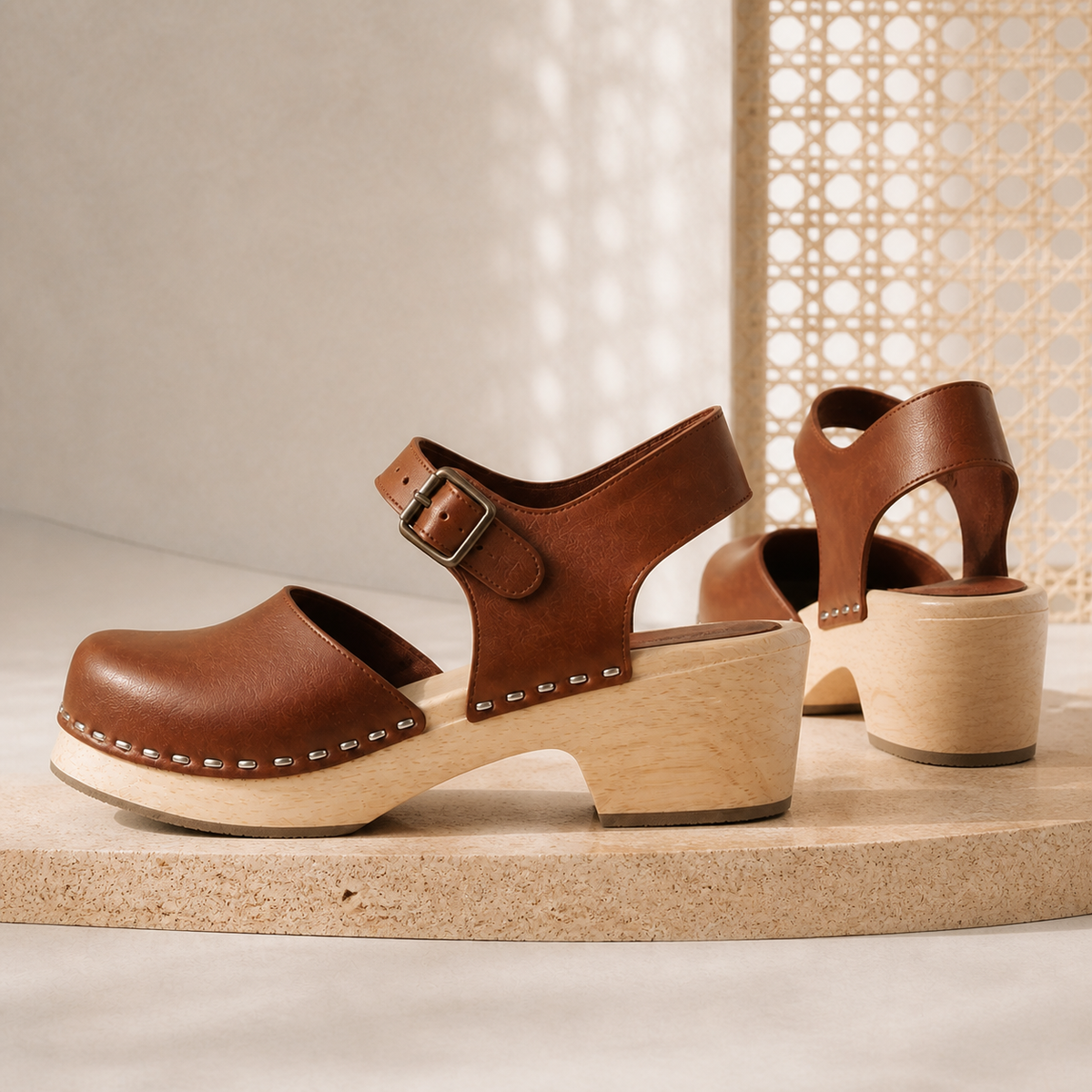 Valentina Leather Platform Sandals