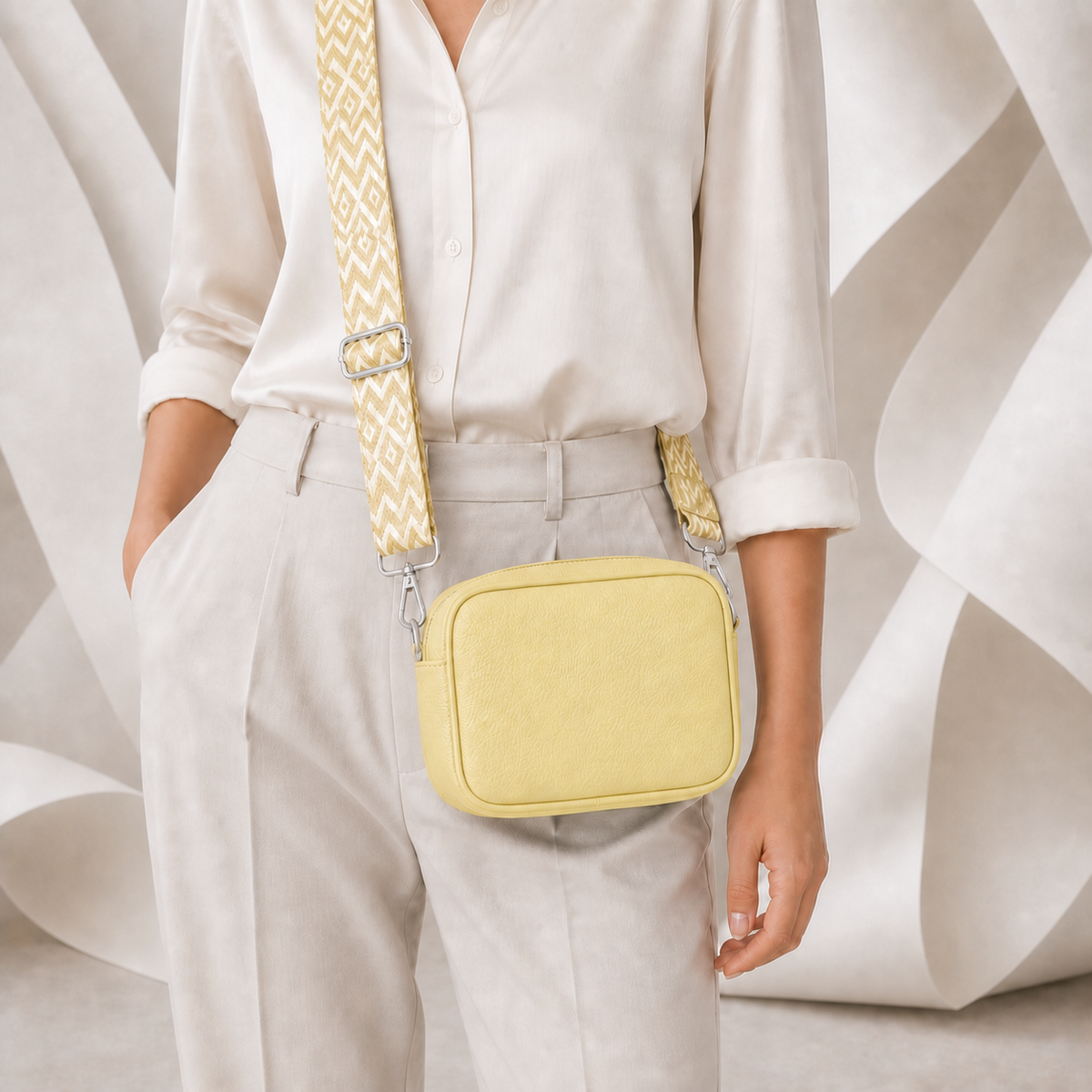 Elodie Stone Leather Crossbody Bag
