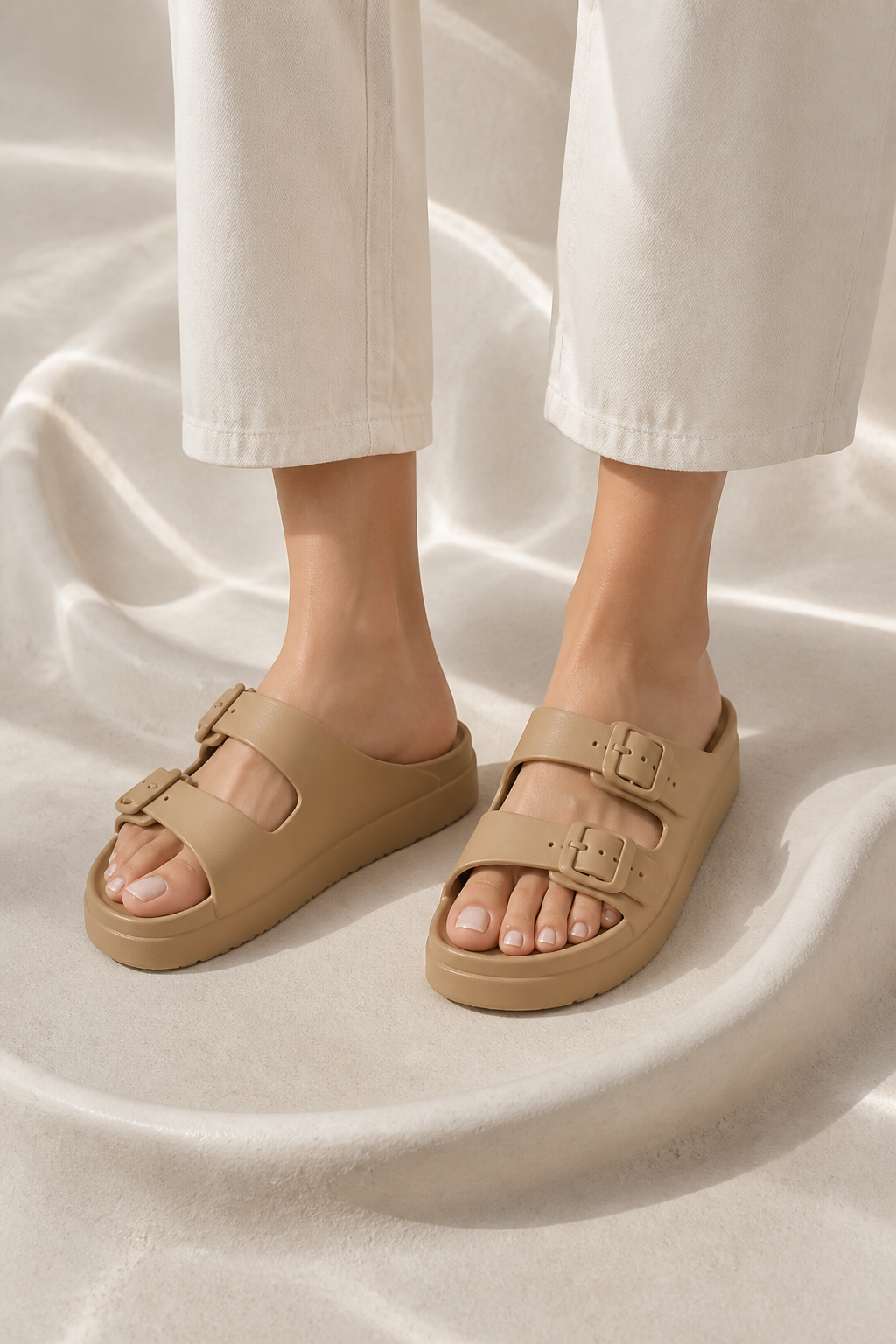 Maribel Double-Buckle Sliders