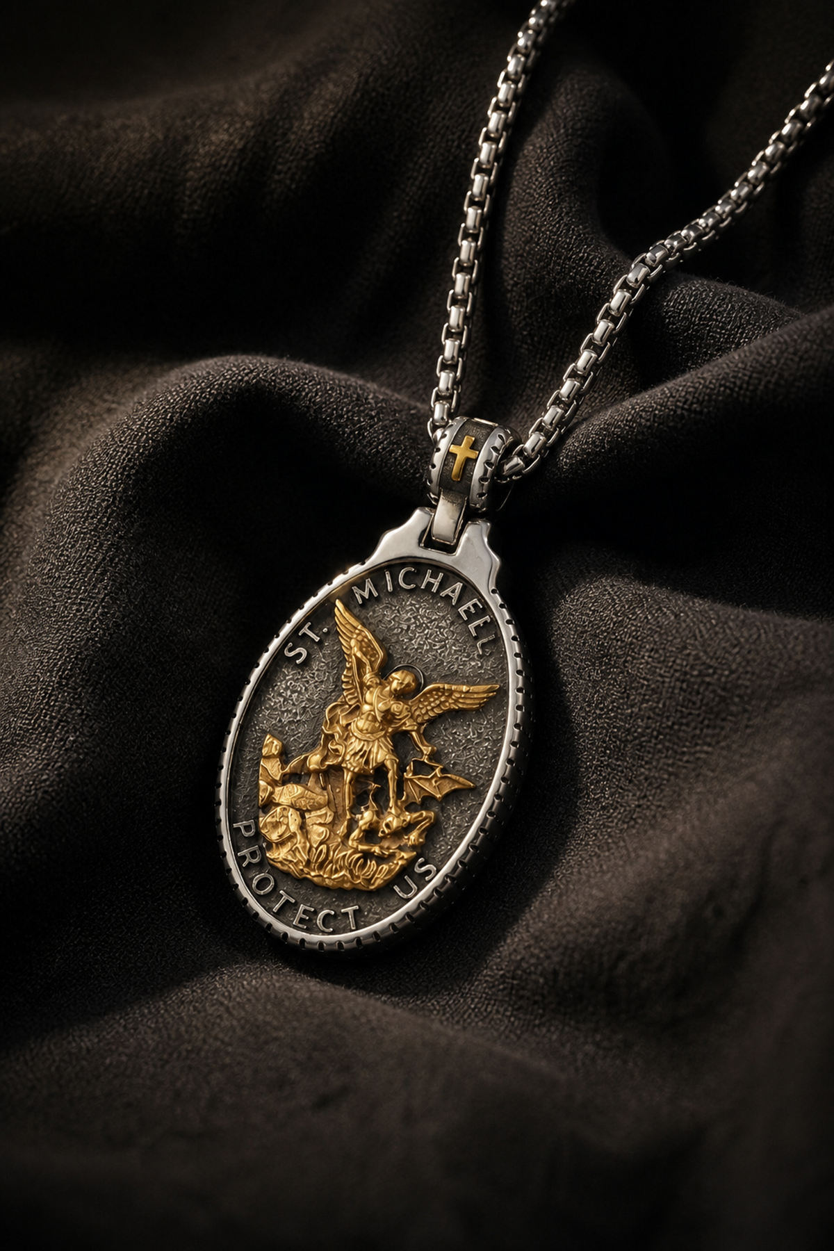 St. Michael Badge Pendant Necklace
