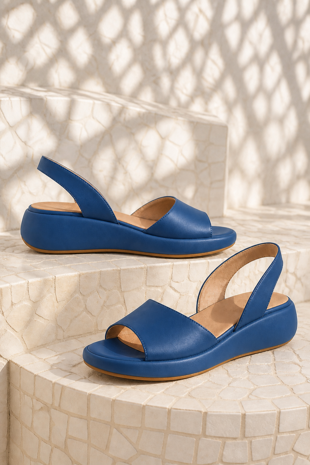 Amelie Cushioned Slingback Wedge Sandals