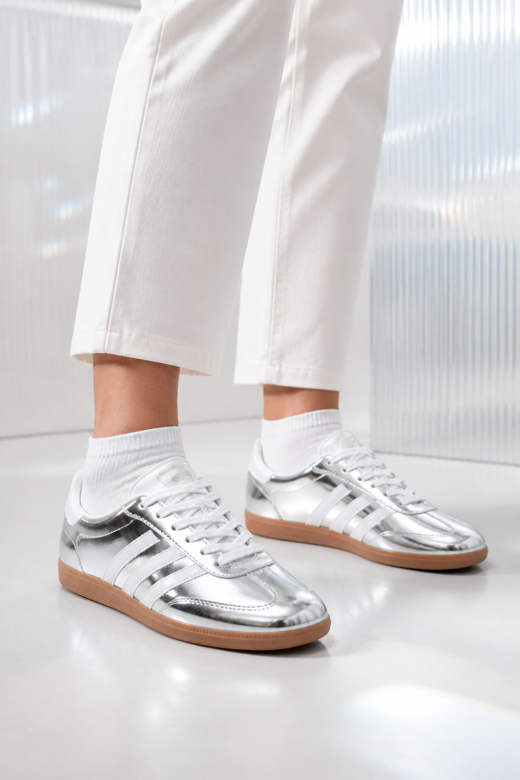 Celeste Candy Pink Crystal-Stripe Trainers