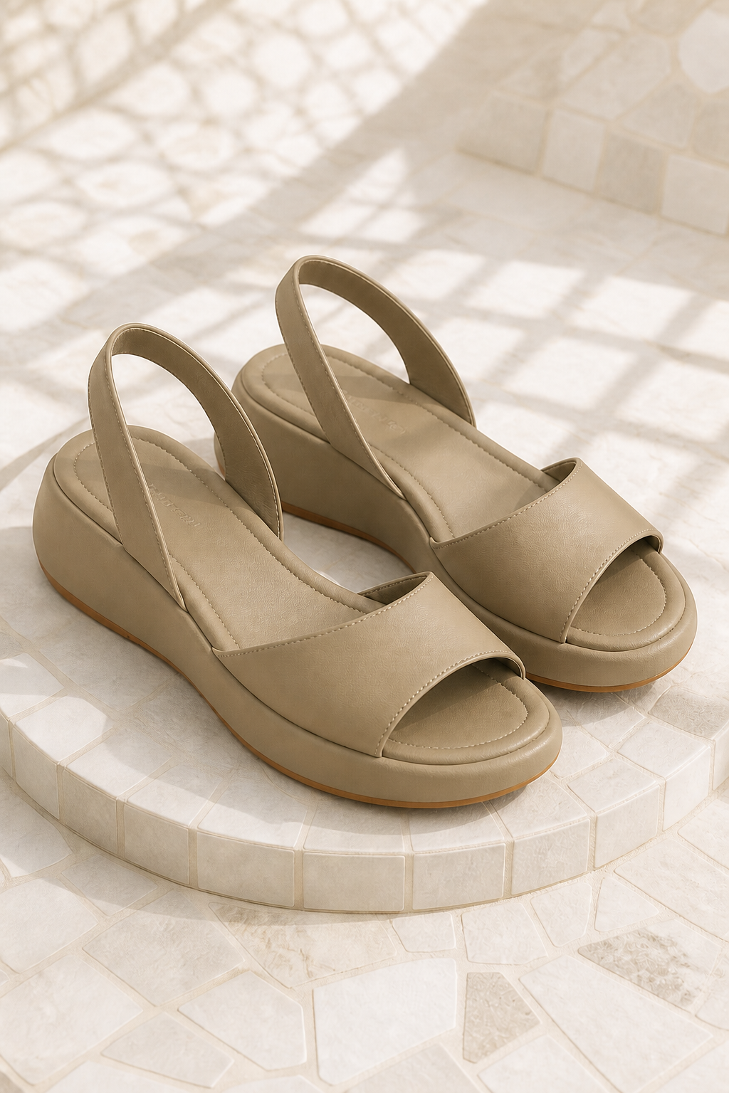 Amelie Cushioned Slingback Wedge Sandals