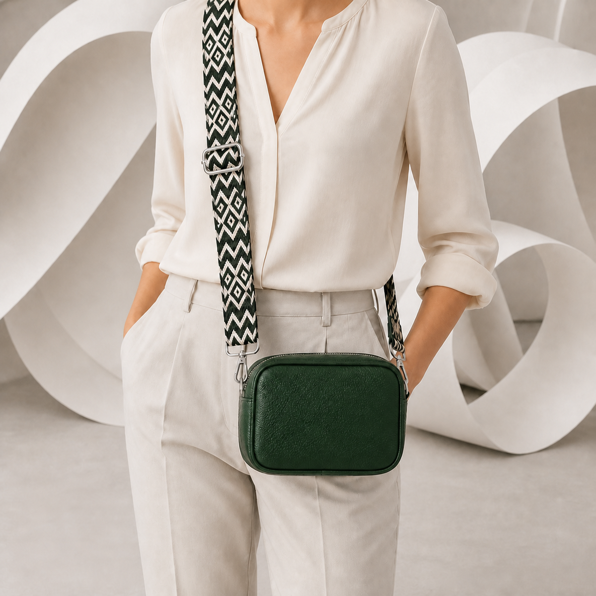 Elodie Stone Leather Crossbody Bag